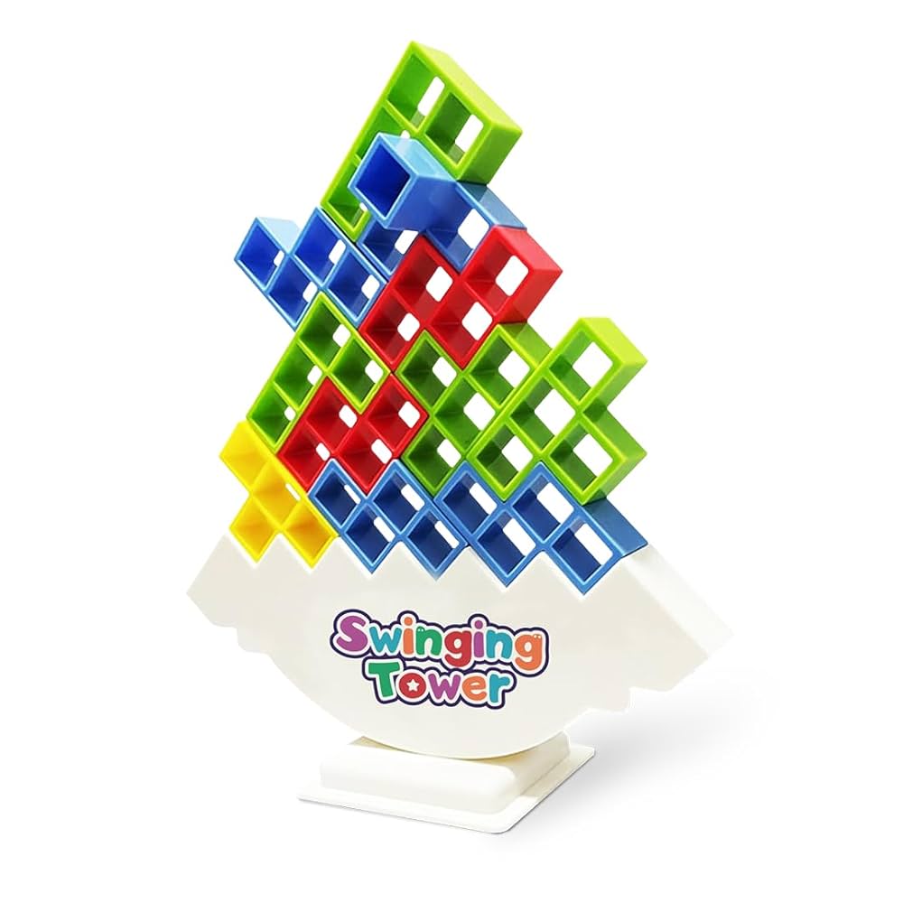 Swing Tower Stacking Blocks Balance Game (Multicolor)