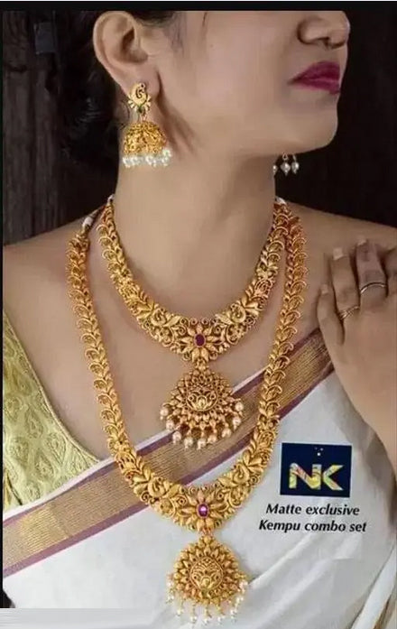 Best Women's South Indian Jewellery Set For Women | Necklace Earring Maangtikka Set For Women