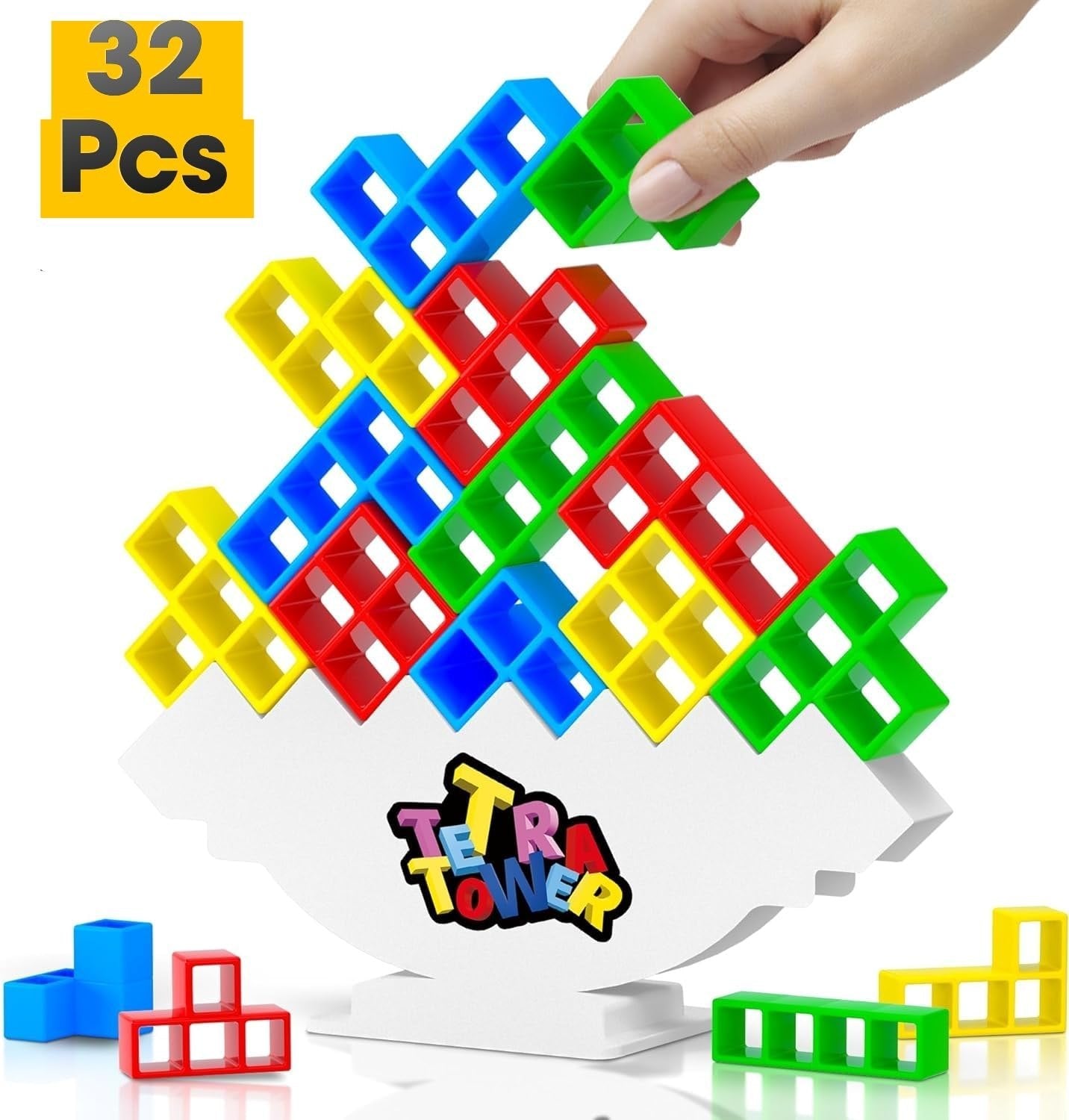 Swing Tower Stacking Blocks Balance Game (Multicolor)
