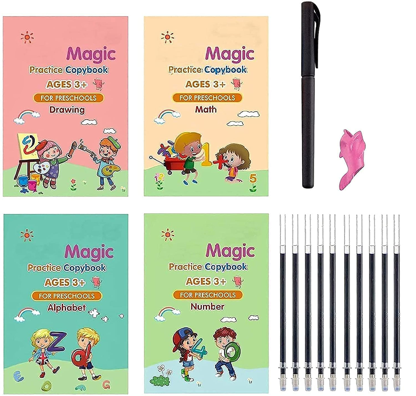 Magic Book for Kids, Sank Magic Practice Copybook Number Tracing Book for Pre-Schoolers