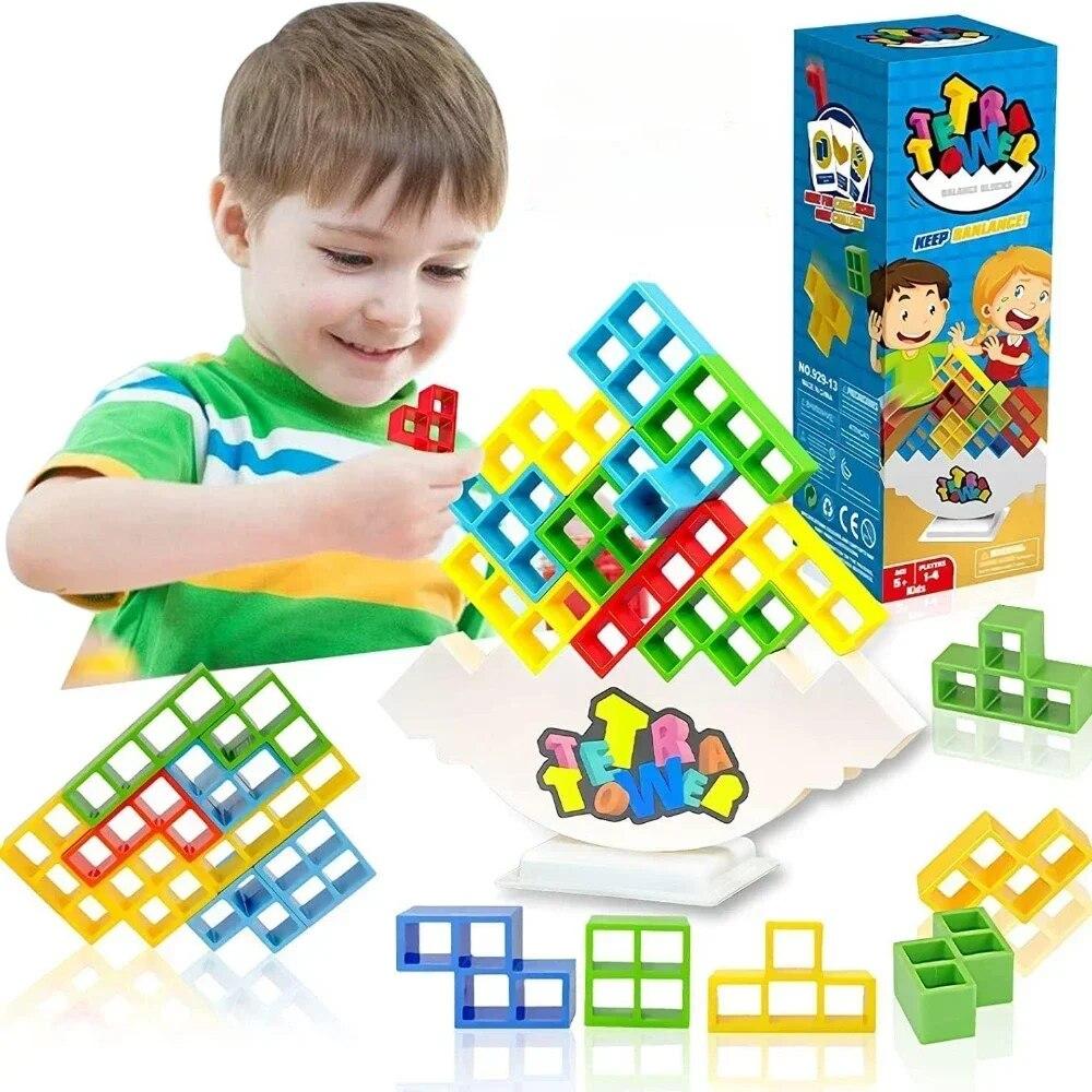 Swing Tower Stacking Blocks Balance Game (Multicolor)