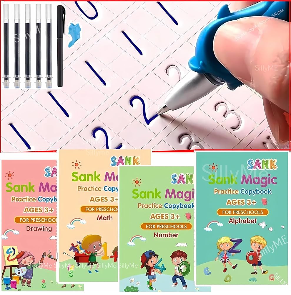 Magic Book for Kids, Sank Magic Practice Copybook Number Tracing Book for Pre-Schoolers