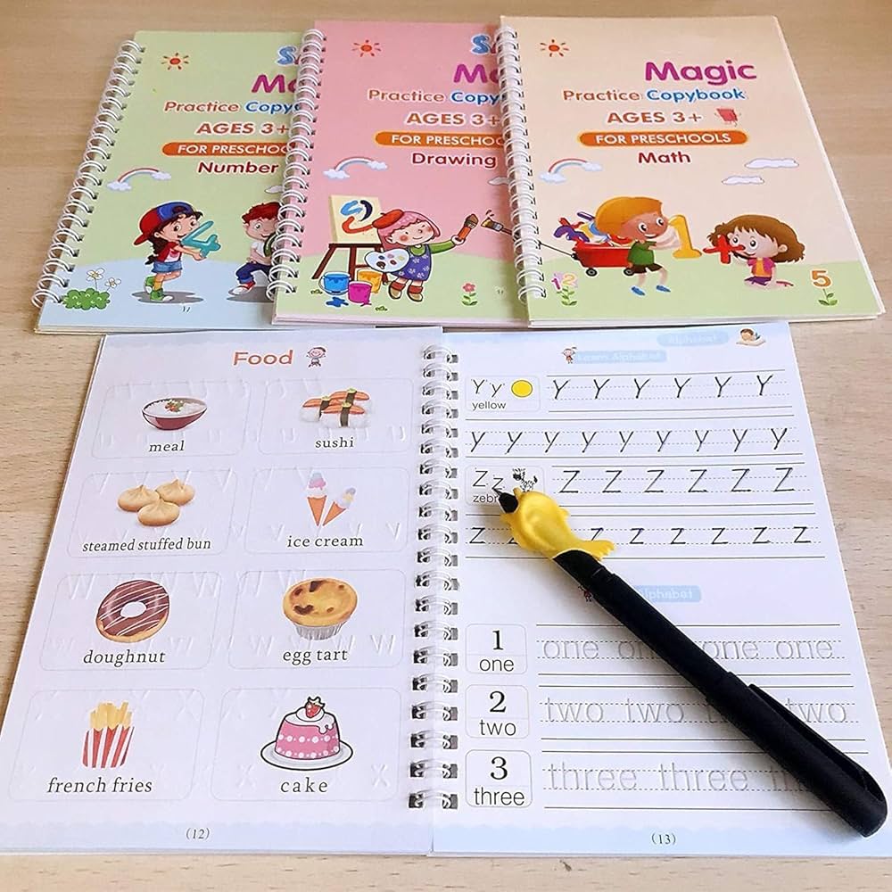 Magic Book for Kids, Sank Magic Practice Copybook Number Tracing Book for Pre-Schoolers