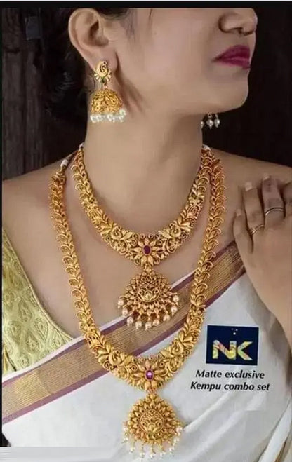 Best Women's South Indian Jewellery Set For Women | Necklace Earring Maangtikka Set For Women